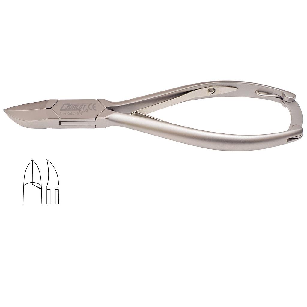 QUALITY PLUS® Pince à ongles à double ressort et barrure - Mors courbé inox - 14cm