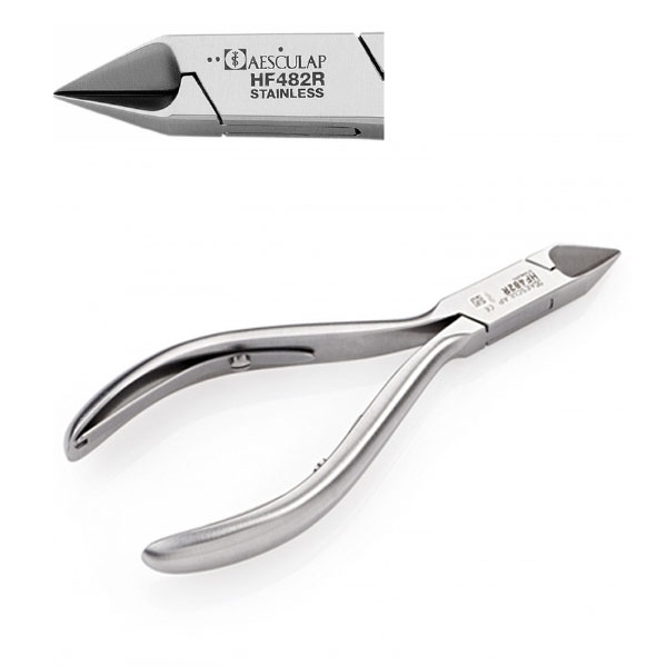 [1HF482R] AESCULAP® Pince à ongles à double ressort - mors droit et pointu