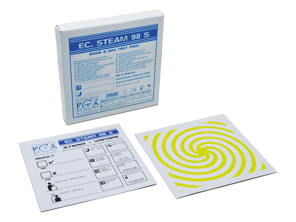 [2ECSTEAM98S] ECS - BOWIE-DICK™ Plus Test Pack for Steam Sterilisation (Pack of 20)