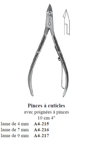 ALMEDIC® Cuticle nippers with plier-style handles, 9mm blade, 10cm (4")