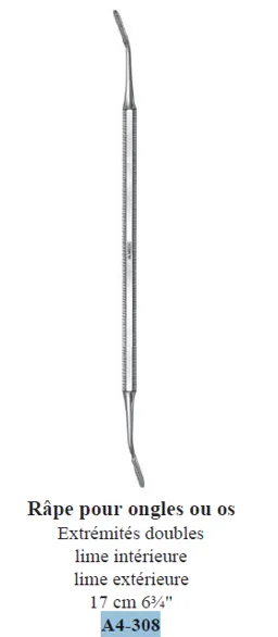 [14308]  ALMEDIC® Nail or bone rasp, double-ended, inner file, outer file, 17 cm (6¾")