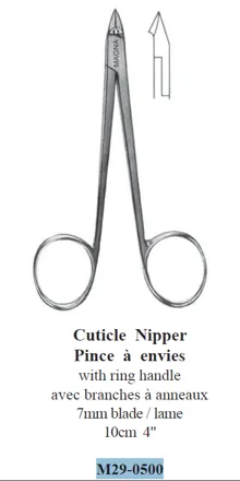 [129050]  ALMEDIC® Cuticle nipper with finger rings, 10 cm (4") blade