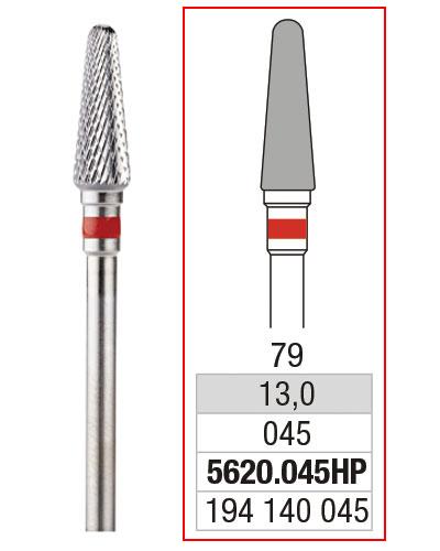 [2E5620045] EDENTA® Conical carbur bur - fine cross cut (red tag)