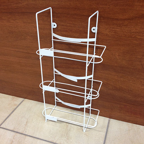 [5AMG011910] White wall support for 3 glove boxes