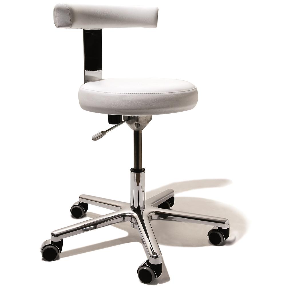 [260150.100] BENTLON® Round stool with slim back support - White