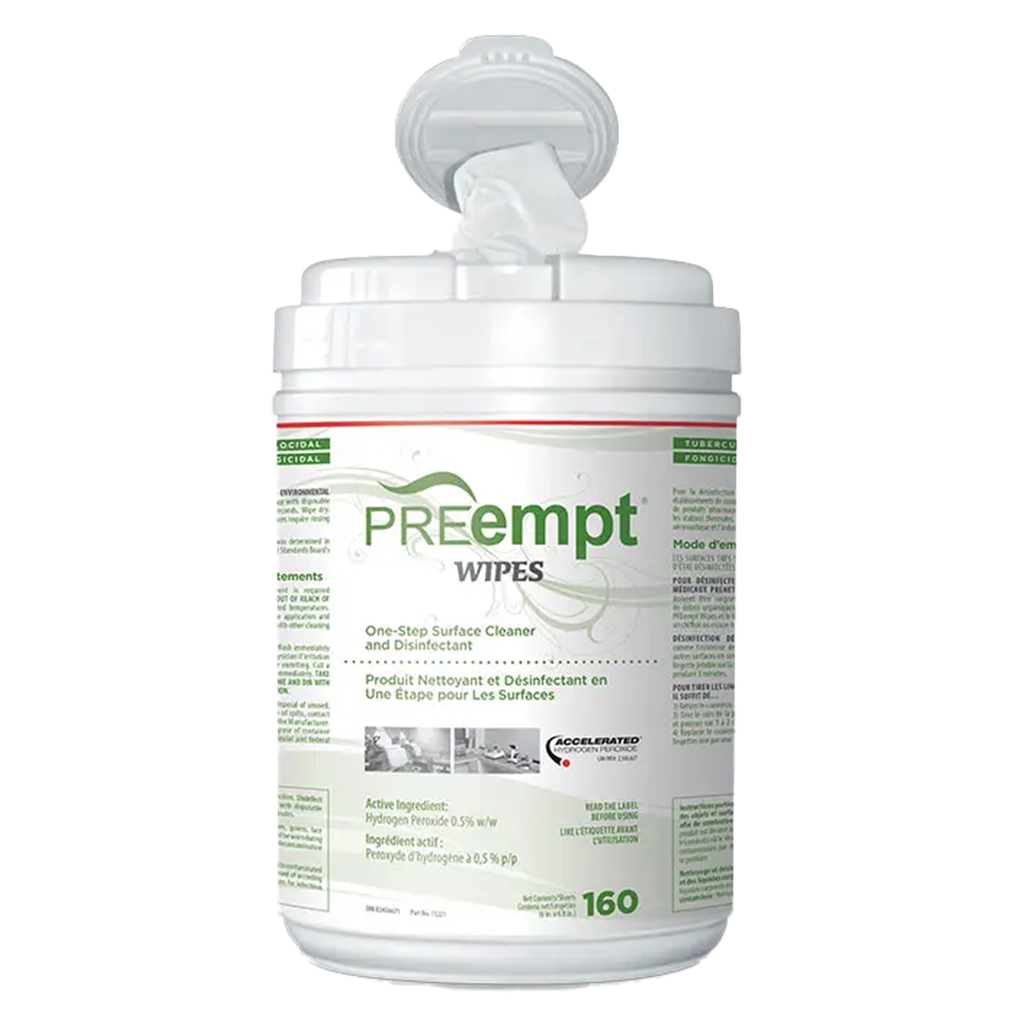 PREempt® Disinfectant Wipes (160) 6"x6.8" (Accel TB)