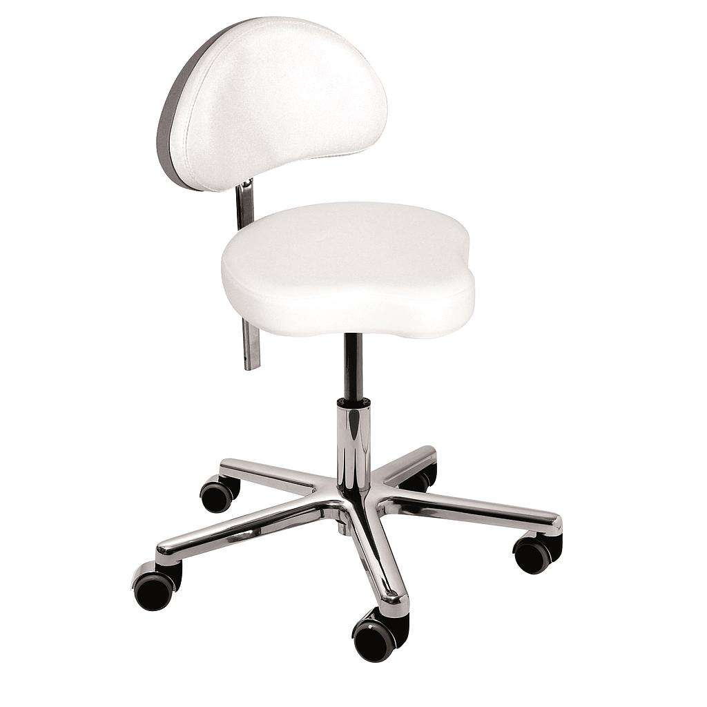 BENTLON® Tabouret Silver Plus avec support dorsal - Blanc