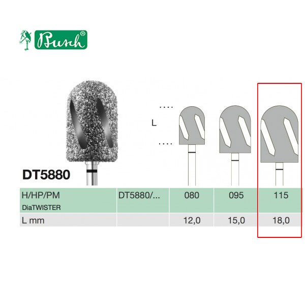 BUSCH® Fraise en diamant - Grain super gros (DiaTWISTER)