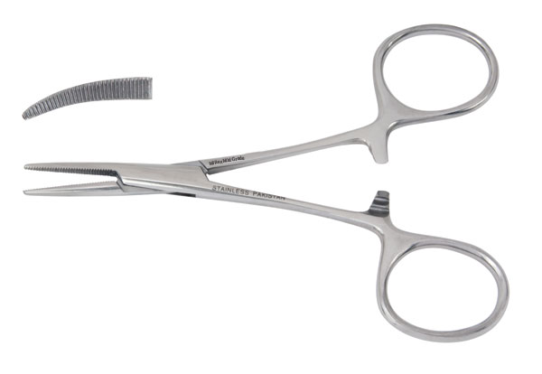 [1V97-26] MILTEX® VANTAGE® Pince hémostatique Hartmann -  bouts courbés - 3½ pouces