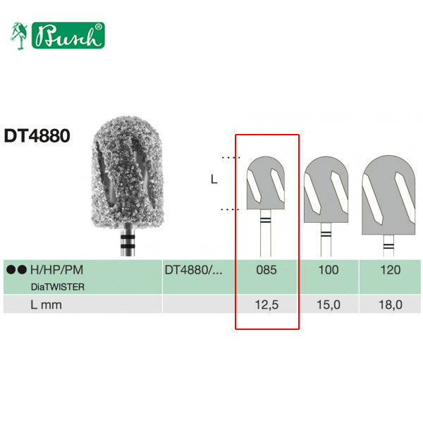 [2DT4880085] BUSCH® Fraise en diamant - Méga gros grain (DiaTWISTER)