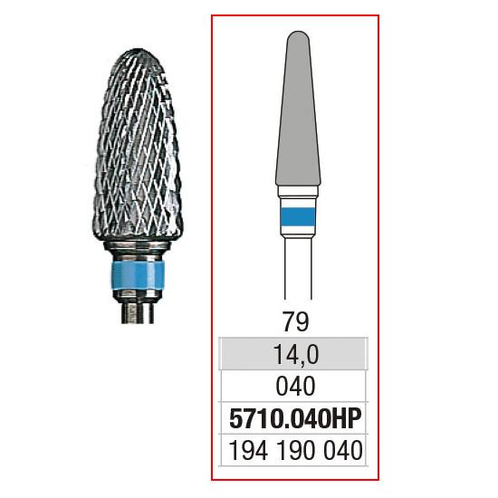 *EDENTA® Fraise conique en carbure de tungstène - denture croisée régulière (bague bleue)