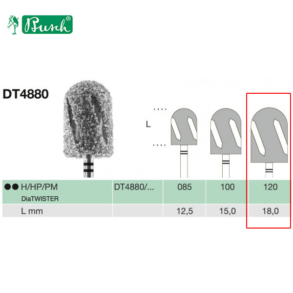 [2DT4880120] BUSCH® Fraise en diamant - Grain méga gros (DiaTWISTER)