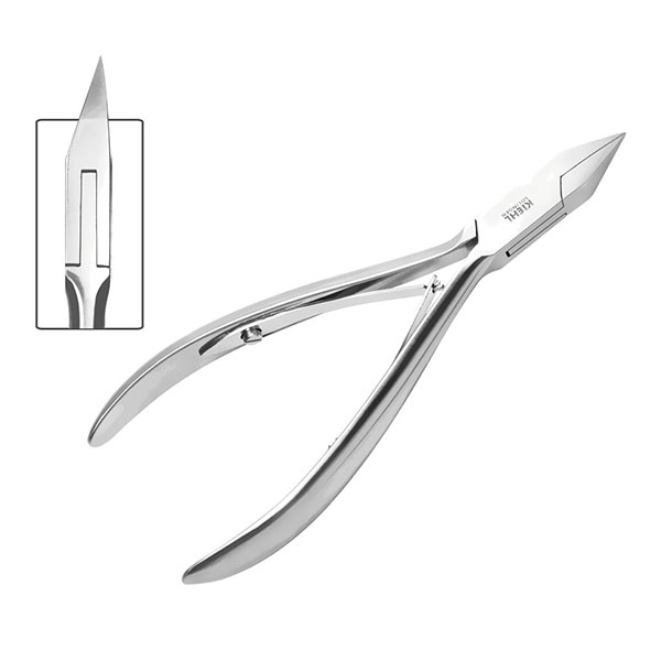 [13051-13CM INOX.] KIEHL® Pince à ongles à double ressort - mors droits fins - 13 cm