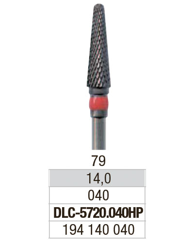 [2E5720040] EDENTA® Conical carbure bur - fine cross cut (red tag)