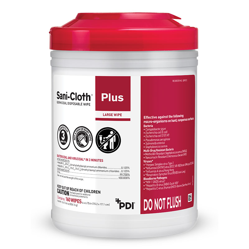 [4085Q90172] SANI-CLOTH® PLUS - Serviette germicide jetable (160/pqt)