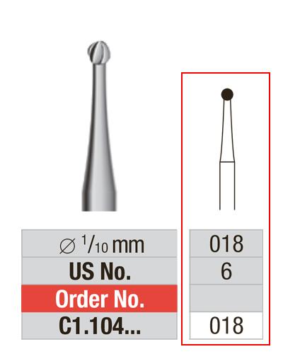 [2EC1018] EDENTA® Fraise boule régulière en carbure de tungstène