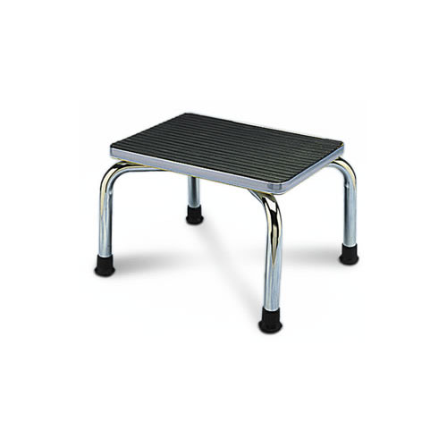 [2MEDMDS80430I] Chrome Steel Step Stool - Non-slip (16"x 12"x 8.25'')