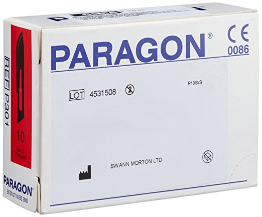 [12010] PARAGON Lames stériles en acier inoxydable Nº10 (100 / boîte)