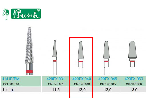 [2429FX040] °BUSCH® Fraise en carbure de tungstène - Denture croisée fine