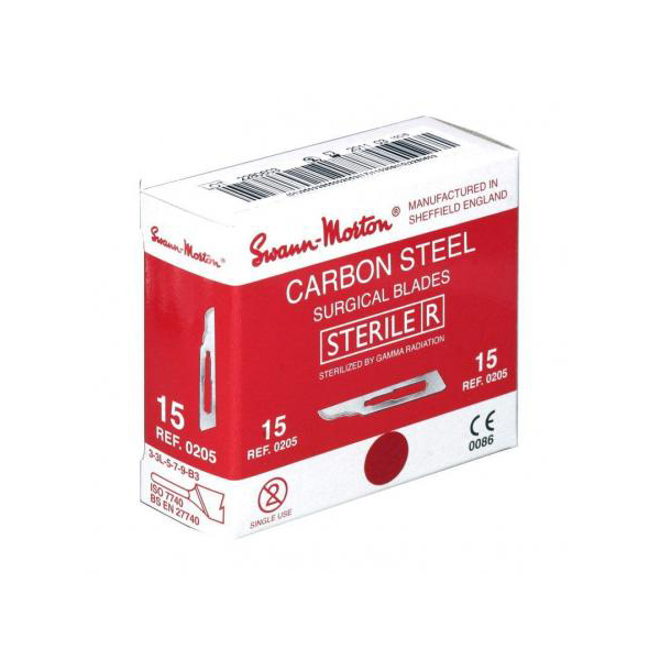 [1704] SWANN-MORTON Sterile Carbon Blade No. 15 (100 / pkg)