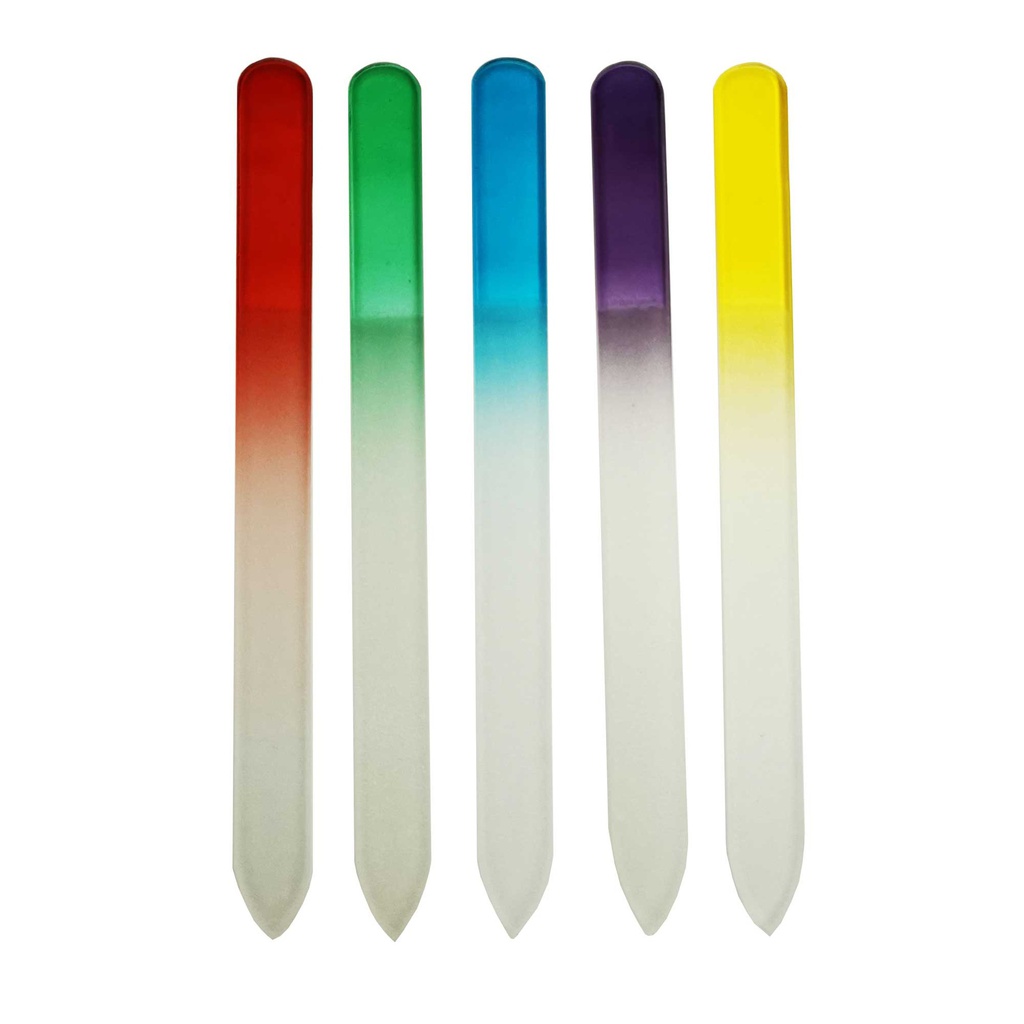 [7G995] PODOCURE® Limes à ongles en verre (5 unités) 5½'' - Couleurs variées