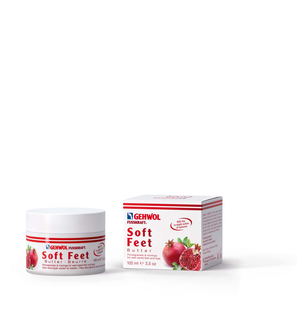 [GE161290604] GEHWOL® FUSSKRAFT® Soft Feet Beurre pour pieds et jambes Pomme grenade & Moringa 100 ml