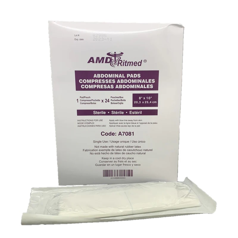 [A7081] AMD RITMED® Compresses abdominales stériles (24 sachets) 8''x 10''